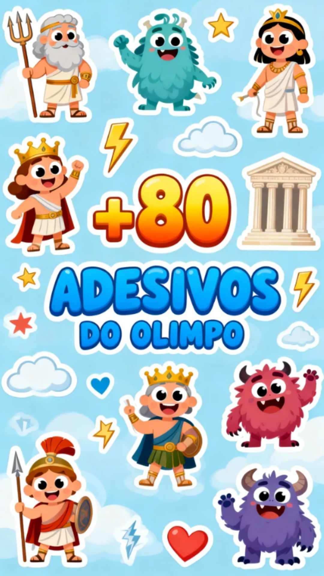 +80 Adesivos Olimpo